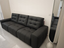 左右意式极简劳伦斯沙发简约客厅头层牛皮沙发DZY6067 小三人位黑 实拍图