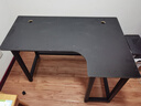 甄严选电脑桌转角L型电竞游戏桌台式家用学习桌书桌卧室办公写字桌子 碳纤维黑120*80 右款【不含架】 实拍图