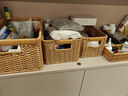 ken's仿藤编织收纳筐 客厅书报零食杂物浴室脏衣收纳篮橱柜整理筐 浅咖色35*26*18.5cm 实拍图