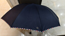 天堂 加大雨伞三折 晴雨两用商务伞经典格纹10骨大雨伞男女 藏青 实拍图
