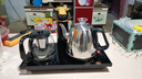王牌名典 自动上水电热水壶(37*20cm)茶台烧水壶玻璃茶具恒温水壶煮茶器电茶壶开水壶烧水功夫茶具电茶炉 388(全自动)黑色 1L 实拍图