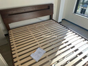源氏木语全实木床北欧风小户型卧室家具橡木床现代简约主卧1.5m1.8m双人床 胡桃色低铺夜光床斜靠版【橡木】 1800mm*2000mm  框架结构 实拍图