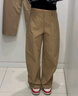 优衣库女装针织廓形长裤/弯刀镰刀裤子25秋冬新款483722 483722/57深橄榄色 M 实拍图