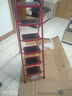 艾瑞科梯子家用折叠梯人字梯楼梯踏步板加厚安全便携多功能登爬楼梯 碳钢复古红六步梯 实拍图