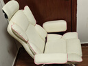 甄严选电脑椅电竞椅家用办公椅人体工学皮革老板椅直播转椅靠背可躺椅子 米白+乳胶【三代升降扶手】 实拍图