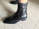 美洋（MEIYANG）瘦瘦靴 暴走靴极简通勤百搭方头粗跟切尔西短靴新款时尚休闲女靴 黑色 36 实拍图