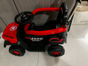 驰呗星儿童电动车手推车四轮遥控越野车男女宝宝生日礼物玩具车可坐人 双驱遥控-红（推把+棚子+皮座） 实拍图