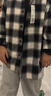 优衣库童装男童女童法兰绒格子衬衫长袖衬衣薄外套上衣新款478132 09 黑色 130 实拍图