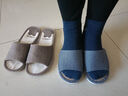 洁丽雅静音亚麻拖鞋男士夏季室内家居不臭脚透气吸汗防臭棉麻凉拖鞋四季 蓝色 42-43 (适合41-42码) 实拍图