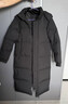 雪中飞羽绒外套女冬季过膝长款保暖美拉德连帽纯色系百搭休闲女士羽绒服 灰色 L (165) 实拍图