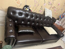 京鹊【评价2万+】美式沙发真皮法式复古沙发客厅四人位直排大巴顿沙发 三人位【2.15米】 尊享版+进口牛皮+实木框架+5公乳胶【全真皮】 实拍图