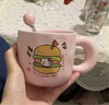可爱fufu生日蛋糕马克杯带盖勺陶瓷杯送女生高颜值有意义生日礼物 汉堡生日蛋糕杯+勺1个350ml 实拍图