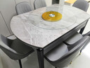 惠寻 京东自有品牌 现代简约岩板餐桌椅组合小户型可伸缩餐桌家用饭桌 亮光意大利灰/黑灰框架-加厚皮椅 1.35米 一桌六椅(升级实木四轨道) 实拍图