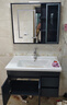 恋派浴室柜 陶瓷一体盆卫生间洗脸盆柜组合悬挂式洗漱台智能洗手盆柜 智能镜柜】珠光灰【促销中】80cm 实拍图