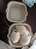 双层洗菜盆沥水篮水果盘吐骨碟客厅家用厨房洗水果篮子 圆角中号灰白【沥水网加盆】 实拍图