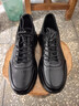 红蜻蜓男鞋春秋男士运动皮鞋牛皮休闲跑步鞋户外板鞋WTL24040黑色38 实拍图