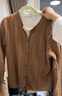 优衣库女装纽花圆领针织开衫/毛衣外套空调衫通勤秋冬新款481477 34 驼色 XS 实拍图