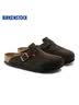 BIRKENSTOCK勃肯德国进口男女款牛皮绒面革软底Boston包头拖鞋 深棕窄版660463 36 实拍图