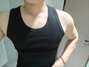 马登工装美式棉背心男健身运动老头汗衫无袖t恤跨栏重磅螺纹坎肩打底 黑色 【拍2件减5元/男士背心】 L （修身版型，可拍大一码） 实拍图