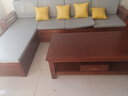 莱仕达实木沙发胡桃木实木沙发组合现代中式储物沙发YL903 四+贵+茶几 实拍图