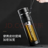 恩尔美（nRMEi）水杯男士大容量茶杯便携车载办公防摔耐高温茶水分离泡茶玻璃杯子 商务黑520ml【茶水分离+提绳】 实拍图