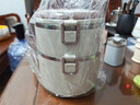【带饭必备】饭盒带盖上班族保温密封饭盒不锈钢大容量学生便当盒 乳白色2层 实拍图