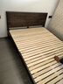 源氏木语实木床卧室双人床简约黑胡桃木大板床1.5*2.0m高铺+垫J103京享家 实拍图