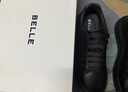 百丽撞色小白鞋男秋季牛皮舒适厚底休闲板鞋A1160CM3 暗夜黑  40 实拍图