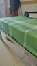 老粗布100纯棉床单单件宿舍单人全棉加厚床笠棉麻条纹被单三件套 【吸湿透气 亲肤舒睡】清新格绿 床单200x230cm【适用于1.5米床】 实拍图