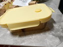 希乐扣Cilock耐热玻璃保鲜盒 大容量分格饭盒微波炉便当盒餐盒密封碗 长1040ml 实拍图