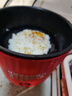 电煮锅电锅小电锅电炒锅电热锅多功能一锅多用宿舍电煮锅电炖锅火锅1-2人蒸煮一体 红色电煮锅（黑色内胆） 1.1L 实拍图