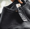 马登工装美式复古竖条纹亨利领毛衣宽松加厚黑色打底针织衫男秋冬 黑色 【偏大，建议拍小一码】 L 实拍图