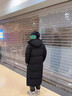 啄木鸟中长款羽绒棉服男女同款冬季新款过膝加厚鸭绒戏艺考校服加绒外套 黑色 XL (175) 【140-160斤】 实拍图