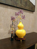 赟娅紫气东来高档珐琅彩招财葫芦摆件客厅电视柜装饰开业乔迁新居礼品 紫气东来玉瓷葫芦-黄色【礼盒款】 实拍图