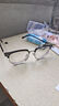 景律诗男女同款痞帅半框近视眼镜可配有度数镜片平光防蓝光眼睛斯文男潮 黑银 无度数防蓝光眼镜0度 实拍图