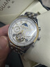 冠琴（GUANQIN）手表男机械表全自动镂空飞轮瑞士品质防水夜光皮带男士双日历手表 名匠-间金白面 实拍图