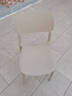 餐椅塑料椅子办公凳靠背休闲椅家用书桌椅卧室化妆椅简易小椅子 卡其色-四腿餐椅【加固标准款】 实拍图