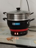 扬子电炒锅多功能家用电热锅不沾电锅蒸煮炖一体式插电炒菜锅宿舍电煮锅1-10人 经典款：陶晶不粘锅 24CM两灯无蒸笼【加厚加深】 实拍图