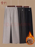 雪夕（XUEXI）妈妈秋冬装加绒加厚毛呢直筒裤中老年女冬季松紧腰休闲裤新款长裤 实拍图