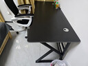 甄严选电脑桌台式电竞桌椅套装组合桌子办公家用桌学习桌书房书桌写字桌 【黑架+黑碳纤纹面】单桌140*60 实拍图
