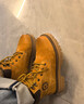 骆驼（CAMEL）【王俊凯同款】加绒马丁靴男鞋秋冬新款大黄靴女户外工装登山靴子 GE122W7757T 金黄色（男款） 39 实拍图