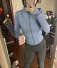 南木熊瑜伽服女套装健身服跑步运动春夏套装普拉提训练外套收腰速干服 蓝色套装 XL （115-130斤） 实拍图