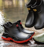 冬季短筒雨鞋男款防滑耐磨低帮雨靴厨房胶鞋洗车防水鞋溯溪钓鱼鞋 KX-303黑色 42 实拍图