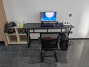 初学者  电脑桌台式家用电竞桌椅套装办公桌简约书桌游戏桌书房写字桌子 子夜黑160*60-电竞纹路 实拍图