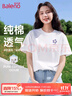 班尼路（Baleno）纯棉宽松短袖t恤女2026年夏季慵懒上衣休闲遮肉圆领百搭舒适女装 实拍图