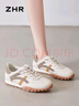 ZHR休闲鞋女潮流舒适轻便女鞋真牛皮拼色软底运动鞋女 A113 米棕 37 实拍图