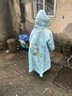 牧萌儿童雨衣带书包位男童女童女孩加长全身学生雨披 蓝色太空人 2XL 实拍图