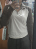 森马（Semir）POLO衫女短款拼色插肩袖修身上衣小个子秋显瘦套头衫101524115003 实拍图