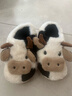 细细条（XIXITIAO）情侣可爱小奶牛棉拖鞋秋冬季男女士居家亲子保暖毛毛拖鞋 全包跟款白色 36-37（适合35-36的脚） 实拍图