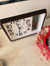 康巴丝座钟客厅简约台钟创意石英钟时尚万年历时钟现代日历温度床头钟 2991 咖木 实拍图